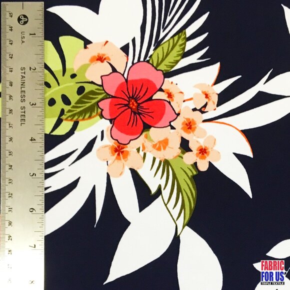 Plumeria Flowers ITY Poly-Spandex Stretch Fabric 58"/60" Wide - Picture 3 of 4